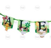 Festone banner di compleanno personalizzato Fattoria