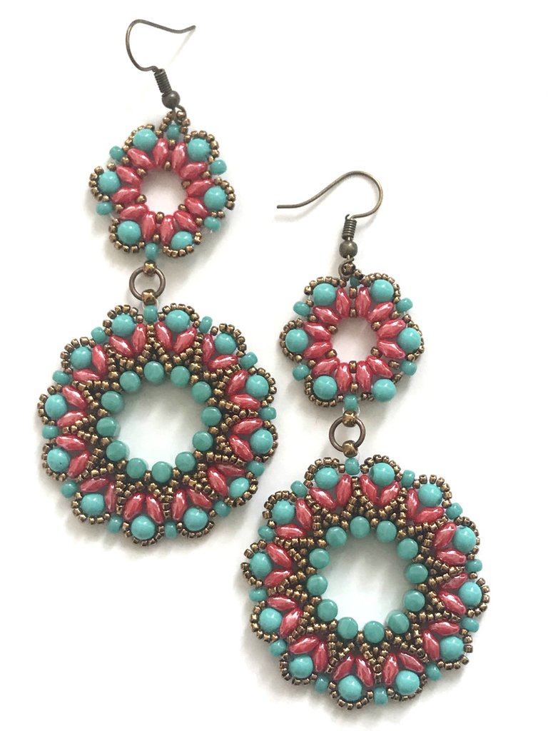 Orecchini Pendenti Etnici Boho Fatti A Mano - Turchese E Filigrana Argento, Stile Tribale Gypsy Con Chiusura In Argento 925