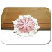 Sottobicchiere bianco e rosa ad uncinetto in cotone 15.5 cm - 4 PEZZI - 36STT