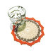 Sottobicchiere arancione, tortora e beige ad uncinetto 11.5 cm - 4 PEZZI - 6STT