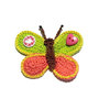 Farfalla arancione e verde per applicazioni, spilla o magnete ad uncinetto