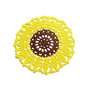 Sottobicchiere girasole marrone e giallo ad uncinetto 16 cm - 4 PEZZI - 9STT