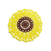 Sottobicchiere girasole marrone e giallo ad uncinetto 16 cm - 4 PEZZI - 9STT