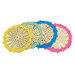 Sottobicchiere beige con bordo colorato ad uncinetto in cotone Cod. 164 - 4 PEZZI