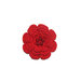Fiore rosso con perla per applicazioni ad uncinetto 5.5 cm - 5 PEZZI - 28PLC