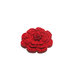 Fiore rosso con perla per applicazioni ad uncinetto 5.5 cm - 5 PEZZI - 28PLC