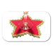 Sottobicchiere di Natale stella rossa e oro ad uncinetto 16 cm - 4 PEZZI - 49NTL