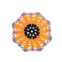 Sottobicchiere arancione per Halloween ad uncinetto in cotone 13 cm - 4 PEZZI - 15HL