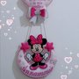 Fiocco nascita personalizzato  minnie sulla luna con frase sulla stella