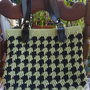 Borsa uncinetto verde e nero fatta a mano handmade pied de poule