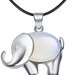Collana unisex con ciondolo pendente elefante in autentica pietra di luna naturale chakra cristalloterapia