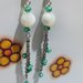 Orecchini perle di madreperla e  piccoli cristalli verde acqua