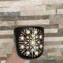 Tazza di ceramica nera dipinta con mandala 