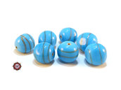 Lotto: 30 Perle Vetro  - 16X13 mm - Colore: Turchese Pastello con avventurina - KLP-T