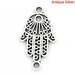 8 charms connettori Mano di Fatima Hamsa argento antico 