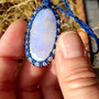 ciondolo in macrame con labradorite