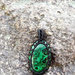 ciondolo in macrame con malachite