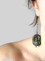 Jungle green stones earrings