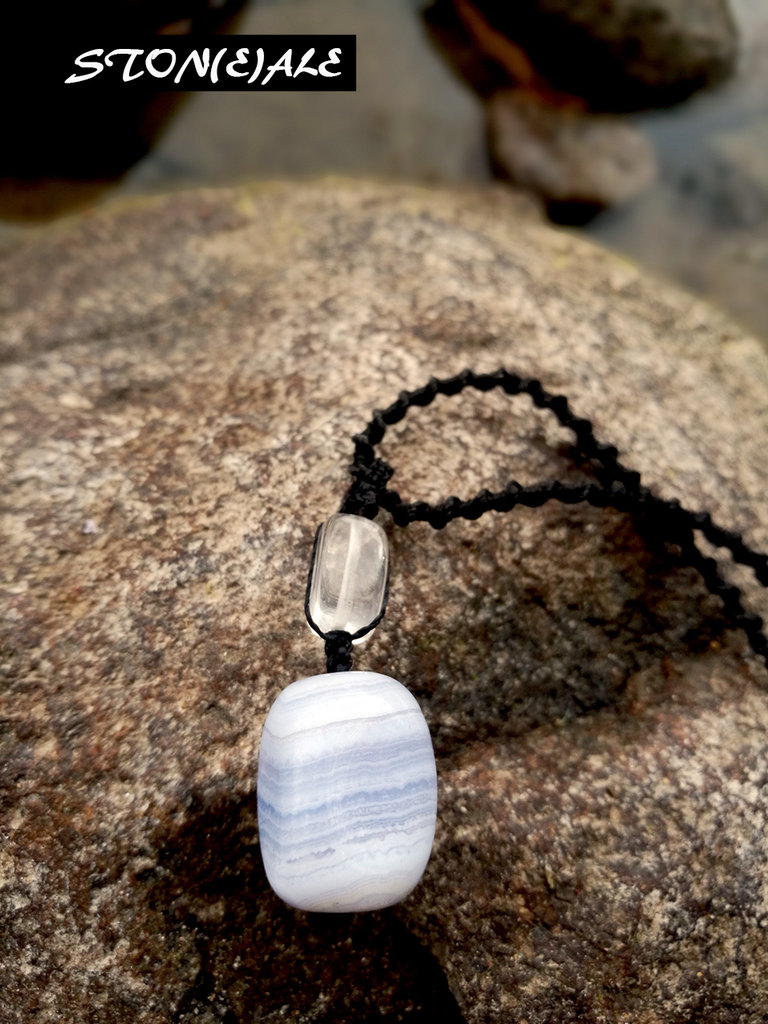 Speciale E Prezioso Pendente Con Pietra Di Topazio Blu - Tibet Milano