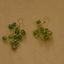 orecchini color argento con perle verdi cangianti