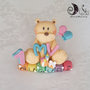 Cake topper orsetti gemelli su cubi auguri arcobaleno primo compleanno con lettera personalizzabile 