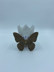 Disco orario "farfalla" in feltro fatto a mano