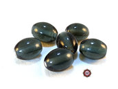 Lotto: 20 Perle Vetro - Ovale - 16x13 mm - Colore: Grigio Fumo  - KAA-G