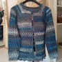 CARDIGAN  aperto sfumature grigio e blu