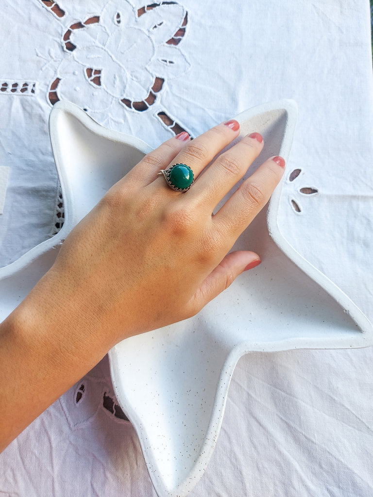 Orecchini A Fiore Di Loto In Oro 18K Con Onice Verde Naturale - Gioielli Eleganti Per Donna, Regalo Con Scatola Portagioie
