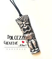 collana Tiki - divinità maori - dio - polinesia - bahamas handmade - polymerclay - fimo