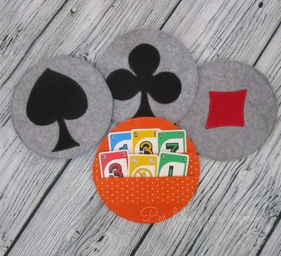 Porta Carte Da Gioco In Legno Con Decorazione Asso - Artigianale, 15x12cm - Foto 12