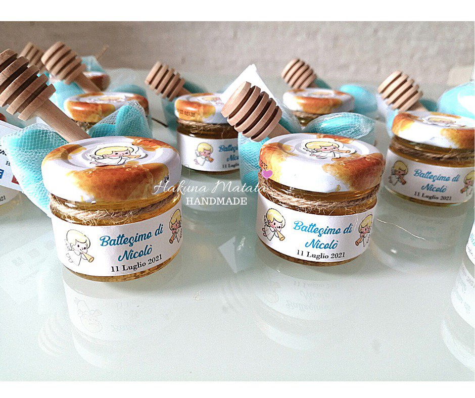 Bomboniera con vasetto di miele personalizzato - Feste - Bomboniere