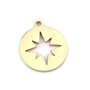 Coppia charms acciaio dorato silhouette stella 12x10mm