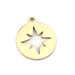 Coppia charms acciaio dorato silhouette stella 12x10mm