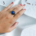 Anello regolabile con pietra Labradorite blu