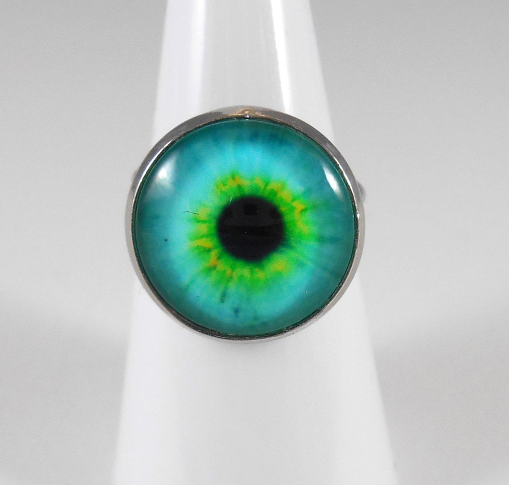 HGJH Anello Regolabile In Pietra Naturale Turchese – Cabochon Rettangolare, Gioiello Moda Donna, Ipoallergenico - 3