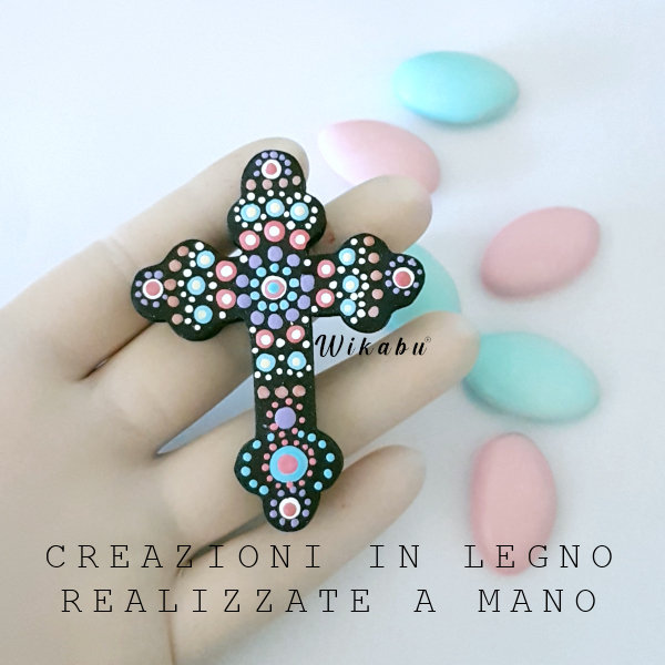 NBEADS 12 Pz Croce In Legno Che Tiene La Mano, Croces In