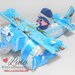 Torta di Pannolini Pampers Aereo azzurro maschio bambino - idea regalo, originale ed utile, per nascite, battesimi e com...