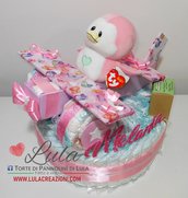 Torta di Pannolini Pampers Aereo grande + prodotti igiene - idea regalo, originale ed utile, per nascite, battesimi e compleanni