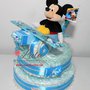 Torta di Pannolini Pampers Aereo grande maschio femmina Topolino Minnie rosa azzurro - idea regalo, originale ed utile, per nascite, battesimi e compleanni