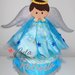 Torta di Pannolini Pampers angelo angioletto grande azzurro celeste maschio bambino - idea regalo, originale ed utile, per nascite, battesimi e compleanni