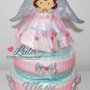 Torta di Pannolini Pampers angelo angioletto grande femmina rosa bambina idea regalo nascita battesimo baby shower