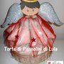 Torta di Pannolini Pampers angelo angioletto grande rosso portafortuna unisex maschio femmina - idea regalo, originale ed utile, per nascite, battesimi e compleanni