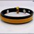 bracciale in cuoio fiorentino bicolore nero / giallo senape, regolabile, idea regalo uomo o donna