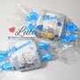 Torta di Pannolini Pampers Caramella + bavaglino maschio azzurro idea regalo originale e utile nascita battesimo