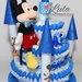 Torta di Pannolini Pampers Castello peluche Topolino maschio azzurro idea regalo originale e utile nascita battesimo