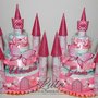 Torta di Pannolini Pampers Castello Farfalle femmina rosa idea regalo originale e utile nascita battesimo