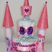 Torta di Pannolini Pampers Castello bambina femmina unicorni - idea regalo, originale ed utile nascita battesimo