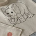 Shopper per la spesa, borsa in cotone con elefantino ricamato a mano