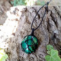 ciondolo con malachite ingabbiata